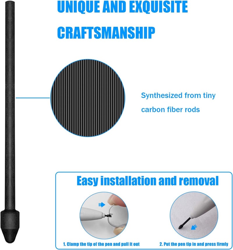 REEYEAR 10 Pcs Remarkable Maker Pen Tips, Replacement Nibs fits for Remarkable 2/1 Samsung S Pen BOOX Super Note Stylus,HB Fiber Wear Resistance Enhancement Note Taking Fine Nibs - Image 3